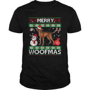 Vizsla Dog Merry Woofmas Christmas Costume Tshirt